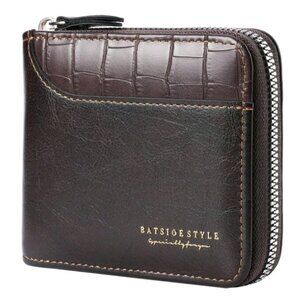 New Men's Zip Wallet ( Coffee Brown)
